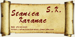 Stanica Karanac vizit kartica